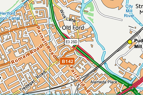 E3 2SD map - OS VectorMap District (Ordnance Survey)