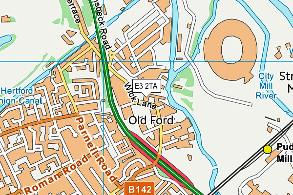 E3 2TA map - OS VectorMap District (Ordnance Survey)
