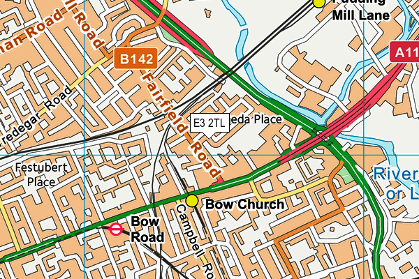 E3 2TL map - OS VectorMap District (Ordnance Survey)