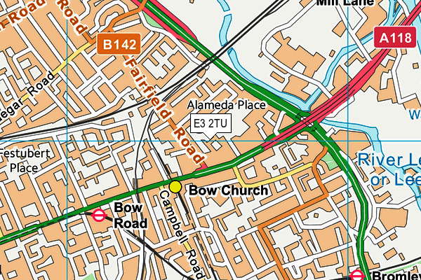 E3 2TU map - OS VectorMap District (Ordnance Survey)