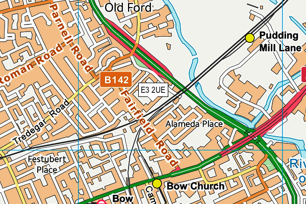 E3 2UE map - OS VectorMap District (Ordnance Survey)