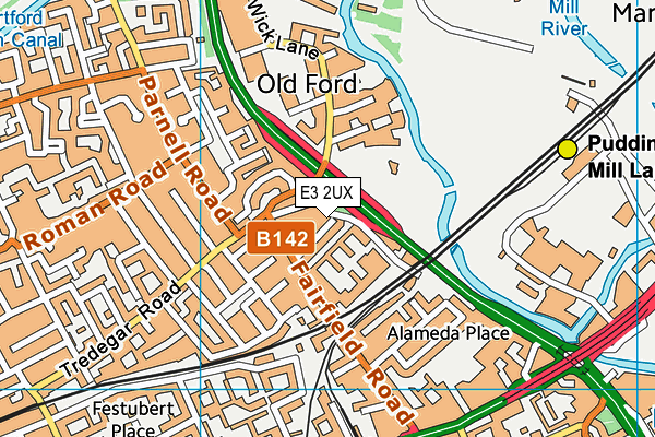 E3 2UX map - OS VectorMap District (Ordnance Survey)