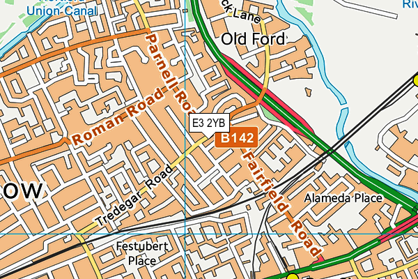 E3 2YB map - OS VectorMap District (Ordnance Survey)