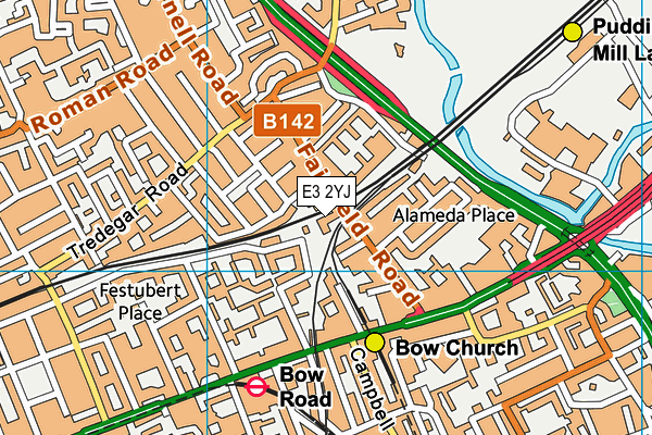 E3 2YJ map - OS VectorMap District (Ordnance Survey)