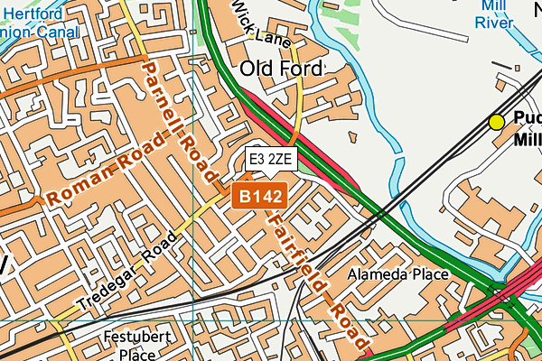 E3 2ZE map - OS VectorMap District (Ordnance Survey)