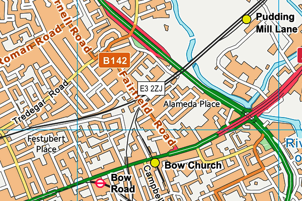 E3 2ZJ map - OS VectorMap District (Ordnance Survey)
