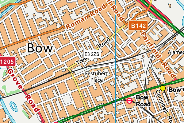 E3 2ZS map - OS VectorMap District (Ordnance Survey)