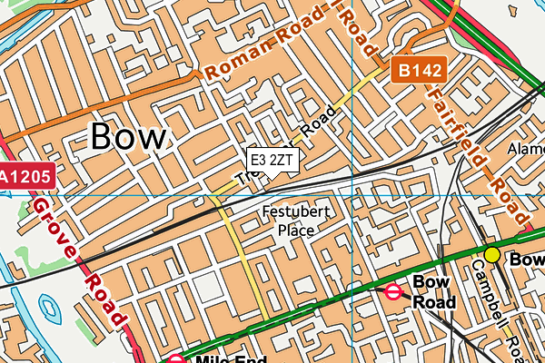 E3 2ZT map - OS VectorMap District (Ordnance Survey)