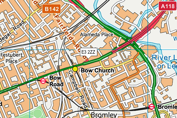 E3 2ZZ map - OS VectorMap District (Ordnance Survey)