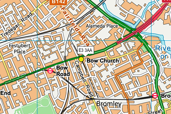 E3 3AA map - OS VectorMap District (Ordnance Survey)