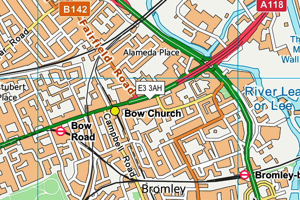 E3 3AH map - OS VectorMap District (Ordnance Survey)