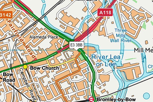 E3 3BB map - OS VectorMap District (Ordnance Survey)