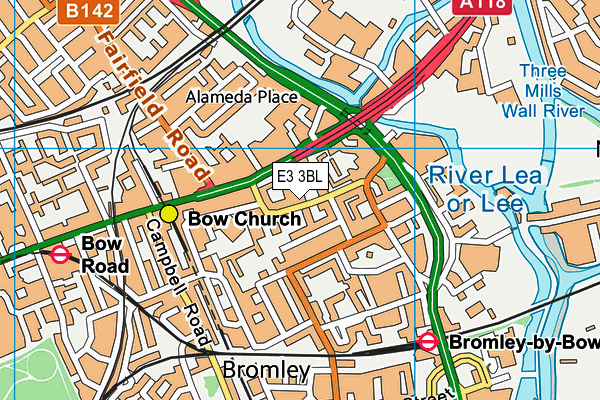 E3 3BL map - OS VectorMap District (Ordnance Survey)