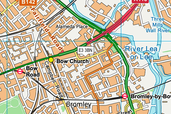 E3 3BN map - OS VectorMap District (Ordnance Survey)