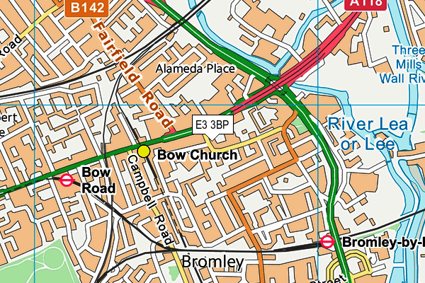 E3 3BP map - OS VectorMap District (Ordnance Survey)