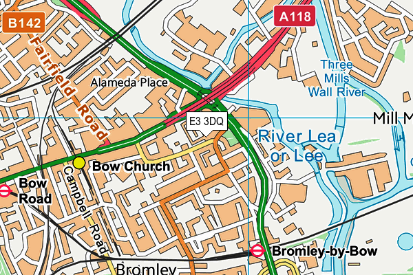 E3 3DQ map - OS VectorMap District (Ordnance Survey)