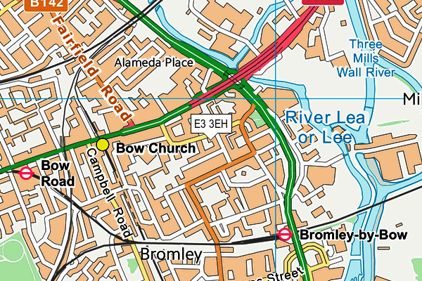 E3 3EH map - OS VectorMap District (Ordnance Survey)