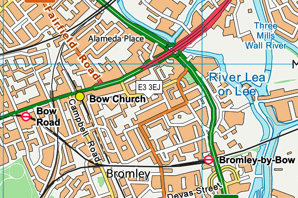 E3 3EJ map - OS VectorMap District (Ordnance Survey)