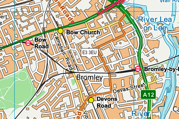 E3 3EU map - OS VectorMap District (Ordnance Survey)