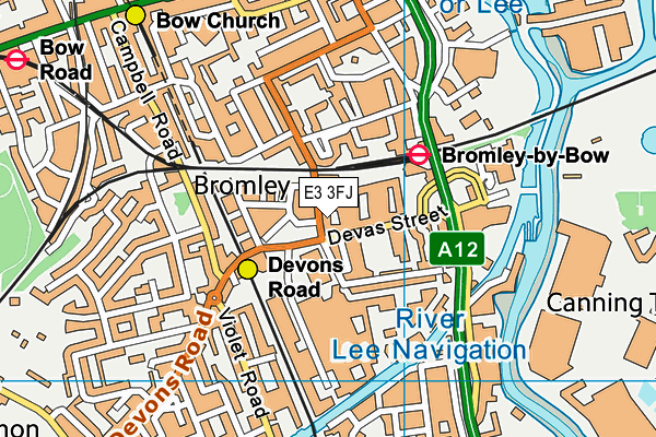 E3 3FJ map - OS VectorMap District (Ordnance Survey)