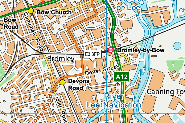 E3 3FP map - OS VectorMap District (Ordnance Survey)