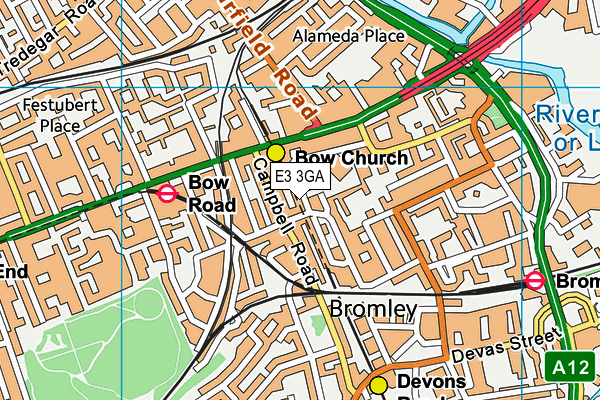 E3 3GA map - OS VectorMap District (Ordnance Survey)