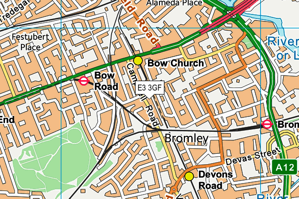 E3 3GF map - OS VectorMap District (Ordnance Survey)