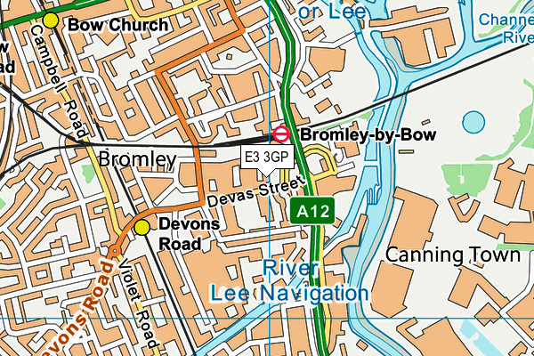 E3 3GP map - OS VectorMap District (Ordnance Survey)