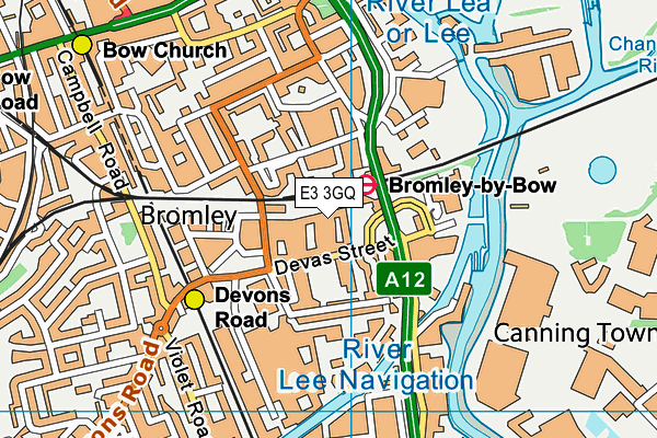 E3 3GQ map - OS VectorMap District (Ordnance Survey)