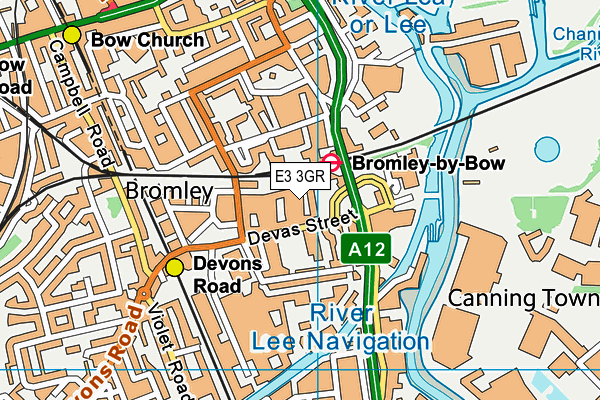 E3 3GR map - OS VectorMap District (Ordnance Survey)