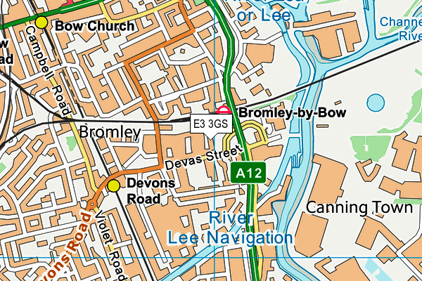 E3 3GS map - OS VectorMap District (Ordnance Survey)