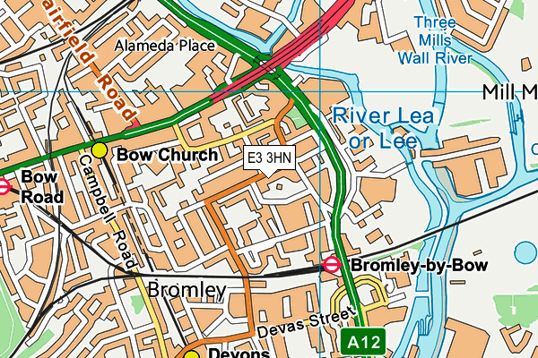 E3 3HN map - OS VectorMap District (Ordnance Survey)