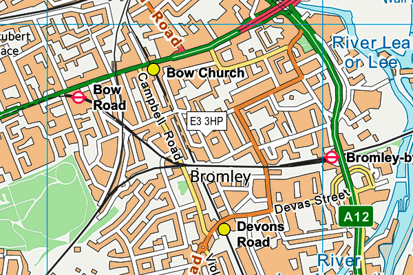 E3 3HP map - OS VectorMap District (Ordnance Survey)