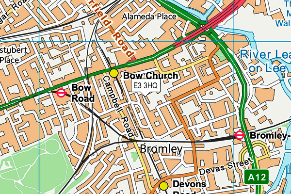 E3 3HQ map - OS VectorMap District (Ordnance Survey)