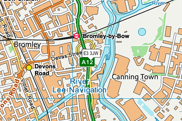 E3 3JW map - OS VectorMap District (Ordnance Survey)