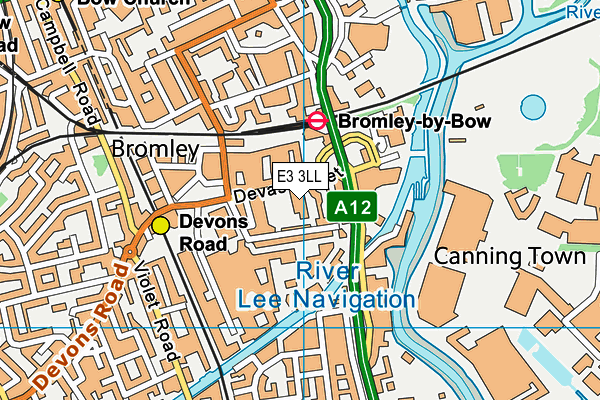 E3 3LL map - OS VectorMap District (Ordnance Survey)