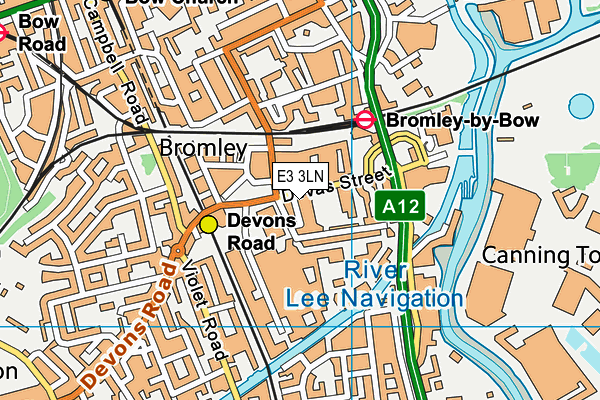 E3 3LN map - OS VectorMap District (Ordnance Survey)