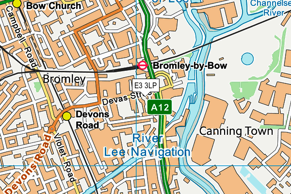 E3 3LP map - OS VectorMap District (Ordnance Survey)