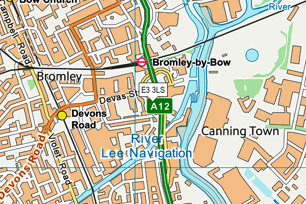 E3 3LS map - OS VectorMap District (Ordnance Survey)