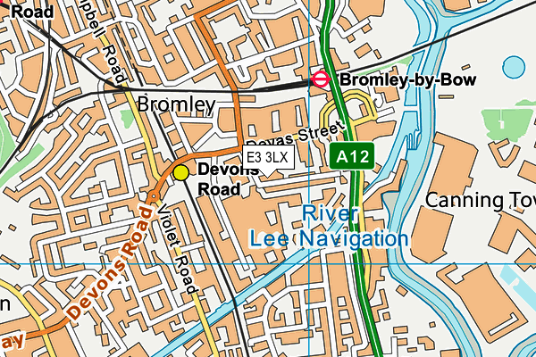 E3 3LX map - OS VectorMap District (Ordnance Survey)