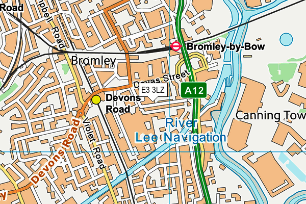 E3 3LZ map - OS VectorMap District (Ordnance Survey)