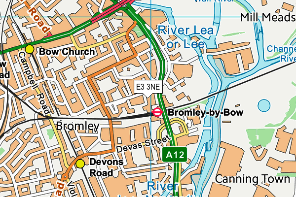 E3 3NE map - OS VectorMap District (Ordnance Survey)