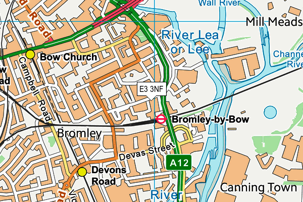 E3 3NF map - OS VectorMap District (Ordnance Survey)