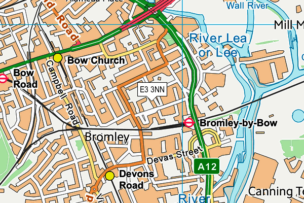 E3 3NN map - OS VectorMap District (Ordnance Survey)