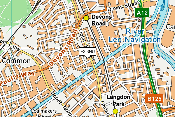E3 3NU map - OS VectorMap District (Ordnance Survey)