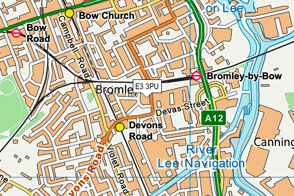 E3 3PU map - OS VectorMap District (Ordnance Survey)