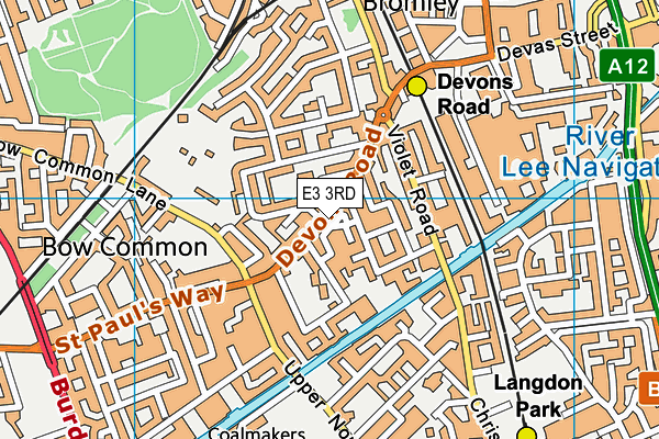 E3 3RD map - OS VectorMap District (Ordnance Survey)
