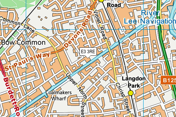 E3 3RE map - OS VectorMap District (Ordnance Survey)