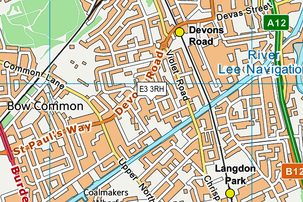 E3 3RH map - OS VectorMap District (Ordnance Survey)