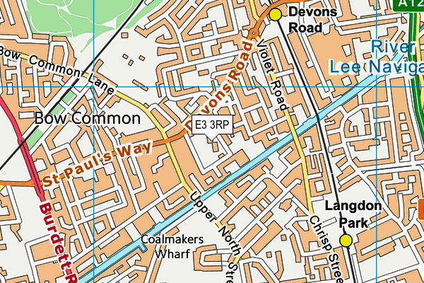 E3 3RP map - OS VectorMap District (Ordnance Survey)